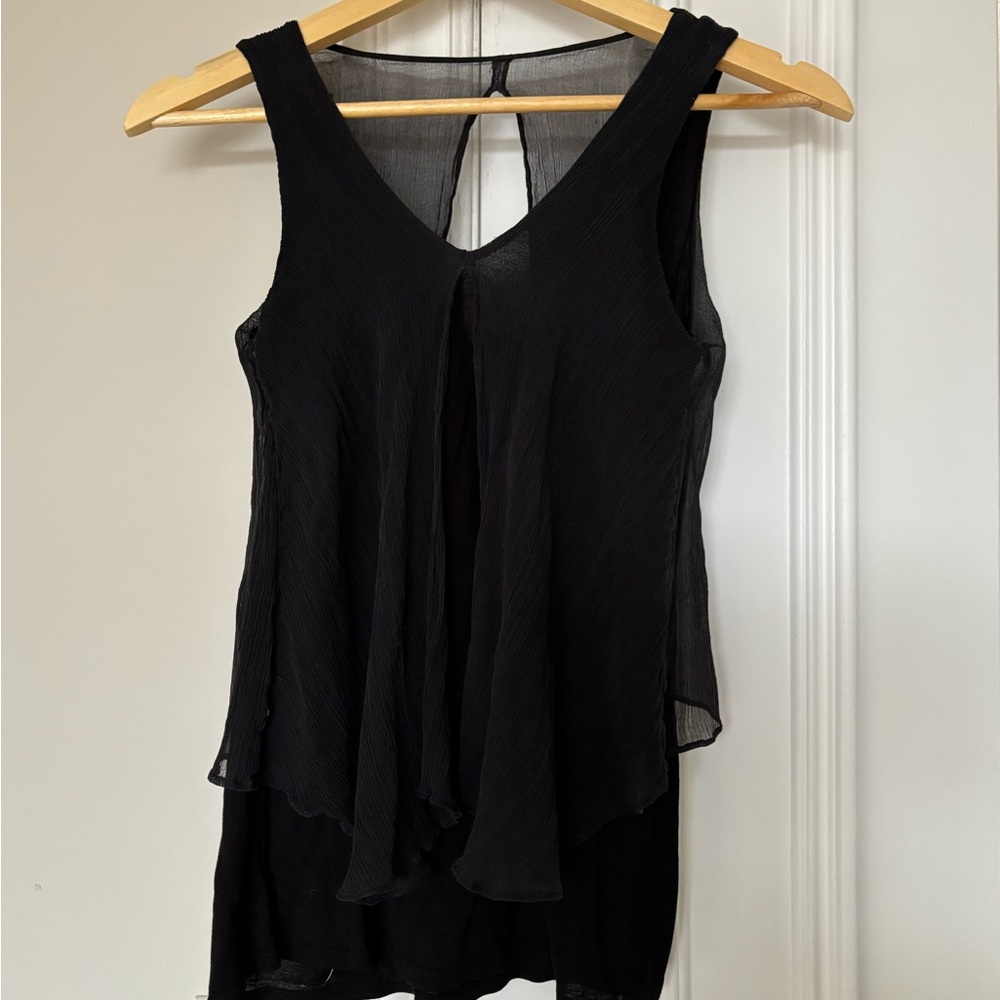 Club Monaco Black Sleeveless Layered Top